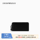 EMPORIO ARMANI/阿玛尼官方旗舰【礼物】男女情侣牛皮革商务钱夹钱包卡包 80001-黑色