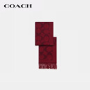 蔻驰（COACH）【品牌直供】男女同款经典标志流苏绵羊毛围巾红色CW197次日达