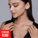 叠戴925银锁骨链轻奢感 莫桑石漫漫星河项链女网球链 莫桑钻30/10分(含GRA证) 约55cm长