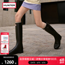 HUNTER【修饰腿型】户外露营女鞋Refined防水防滑高筒靴长筒靴网红女靴  哑光黑色/黑红色logo/BLK 38