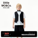 little MO&Co.童装26夏装新款男女童字母小马甲背心夹克KBF2JKT008 黑色 120 120/60