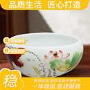 嬉皮狗（hipidog）OI同款陶瓷鱼缸客厅小型家用古法生态养鱼盆缸观背青鳉乌龟鱼 釉里红 60x60x28特大