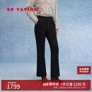 EP雅莹羽绒裤女外穿 温暖轻盈显瘦加厚裤子微喇裤 商场同款Y607A 黑色 M