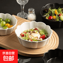 纯白8英寸花边深盘家用陶瓷餐具菜盘饭盘水果碗釉下彩微波炉适用 1只纯白8英寸花边深盘