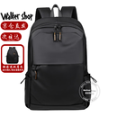 Walker Shop【品牌臻选】双肩包男书包大容量防泼水商务电脑旅行背包男 雾黑色【礼盒装/京仓发货/次日达】 皮膜升级版30cm*45cm*15cm