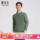 雅戈尔（YOUNGOR）毛衫男士秋冬青年男毛衫可机洗全羊毛 羊毛衫商场同款 浅绿YYQW615206SYA XL 110cm