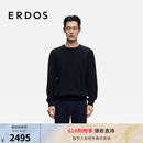 ERDOS 精纺圆领装饰双提职场通勤宽松百搭厚款男套衫羊绒衫 黑 L 175/96A