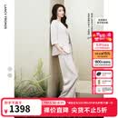 朗姿【时装周同款 三醋酸Basic衣橱 王楚然同款】职业西服外套夏新款 香槟米色 L