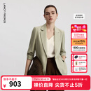 朗姿【Basic衣橱】律师系列气质职业通勤时尚百搭西装西服上衣 卡其绿色 L