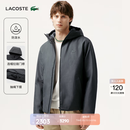 LACOSTE法国鳄鱼男装简约厚款深灰藏青色利落剪裁连帽棉服外套|BH2552 050/深灰色 M 50