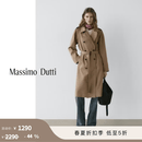 Massimo Dutti折扣季2026女装都市通勤风经典款中长款双排扣系带风衣06756999 浅棕色 S (CN 170/88A)