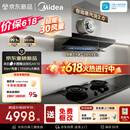 美的（Midea）【小西梅26年新款AK10价保618】烟机灶具套装30风量自动蒸汽洗顶侧一体搭AK7天然气