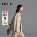 ERDOS 25秋冬翻领羊绒大衣通勤可拆卸披肩女毛呢大衣外套 香草白 S 160/80A