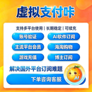 虚拟visa卡订阅 海外AI平台会员升级订阅香港美国信用卡充值缴费 200叨（全新卡）