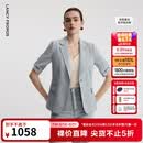 朗姿【精英衣橱 律师系列 朗姿Basic衣橱】西装春季修身职业西服外套 浅雾霾蓝色3 M
