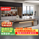 古朝老板桌总裁办公桌大班台主管经理桌办公家具桌椅组合【E0级板材】 3.2米老板桌+老板椅+3.2米文件柜