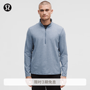lululemon丨Soft Jersey 男士半拉链针织衫 芯吸 LM3ES1S 杂色绿洲蓝/杂色青年布灰蓝 M