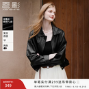 香影黑色皮衣外套女小个子2026春季新款高级感酷飒风短款pu皮夹克 黑色 XL 170/92A/125-140斤