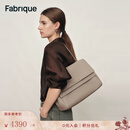 Fabrique 荔枝纹牛皮配肩带双翻盖公文包 - 中号 月岩灰 M