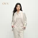 OVV2025春夏女装简约戗驳领修身西服外套 豆沙绿 160/84A(M)