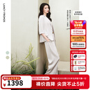 朗姿【时装周同款 三醋酸Basic衣橱 王楚然同款】职业西服外套夏新款 香槟米色 L