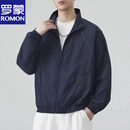 罗蒙（ROMON）冰丝防晒衣男士2026夏季新款户外运动钓鱼皮肤衣休闲夹克外套 藏青色 M 105-125斤