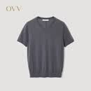 OVV女士时尚休闲短袖针织衫GNZBJ35105A 砂石灰 155/80A(S)
