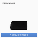 EMPORIO ARMANI/阿玛尼官方旗舰【礼物】男女情侣牛皮革商务钱夹钱包卡包 80001-黑色