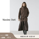 Massimo Dutti折扣季2026女装轻熟都市通勤风中长款系腰带高领风衣06707702 巧克力色 S 170/88A
