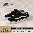 VANS范斯童鞋官方 Old Skool V萌酷街头风魔术贴设计大童板鞋 黑色 35