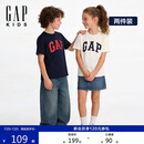 盖璞（GAP）男童2026春季新款纯棉logo印花短袖T恤两件装儿童装上衣894374