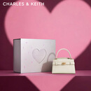 CHARLES&KEITH鳄鱼纹凯莉包手提斜挎婚包包女包生日礼物送女友CK2-50270880-1 Ivory象牙色 S