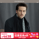 格罗尼雅（GORNIA）男士水貂绒毛皮内胆山羊绒舒暖商务舒适时尚大衣外套GBW21474477 黑色 M 170/92B