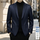 MOUGTEJOI高端奢侈羊毛西服高档男2026新款休闲舒适秋冬高档轻奢商务西装  藏青 XL 推荐【130一155斤