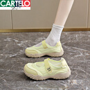 卡帝乐鳄鱼（CARTELO）舒适玛丽珍凉鞋女2026夏季新款小码34外穿透气魔术贴孕妇休闲凉鞋 黄色 36