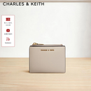 CHARLES&KEITH质感纯色包包女包多卡位短款钱包女士生日礼物送女友CK6-10680907 Ivory象牙色 XXS