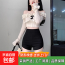 黑色高腰短裤外穿女夏季新款紧身包臀三分裤性感显瘦百搭热裤潮流 黑色 L