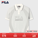 FILA 斐乐官方女子编织衫2026夏季新款时尚休闲舒适短袖POLO上衣 云菇白-WT M 165/84A/M