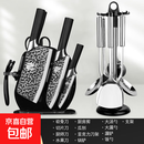【全网热销】菜刀菜板二合一厨房刀专用砧板宿舍切菜刀组合厨刀具 【亚克力刀架】锻打刀十三件套-60°以上-110mm-18cm