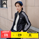 adidas休闲舒适三条纹立领夹克外套男装秋季阿迪达斯官方轻运动 黑色/白（推荐选大一码）   L