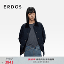ERDOS 25秋冬翻领丝绵混纺保暖休闲上衣女棉服外套 藏蓝 S 160/80A