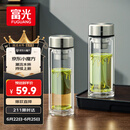富光玻璃杯双层带茶隔大容量茶杯泡茶车载水杯透明杯子父亲节礼物