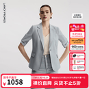 朗姿【精英衣橱 律师系列 朗姿Basic衣橱】西装春季修身职业西服外套 浅雾霾蓝色3 M