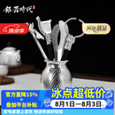 银器时代纯手工锤纹茶道六君子茶铲茶针茶叉茶夹茶筒茶则足银999茶具配件 6件茶道六君子460克+证书