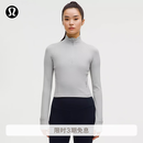 lululemon丨It's Rulu 女士运动罗纹短款半拉链衫 芯吸 LW3IO6S 银滴灰 L