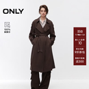ONLY2026春季新款莱赛尔通勤宽松落肩系带风衣外套女|126136025 E10厥欧棕色 M