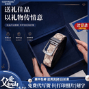 纪诗哲（GIEVSZHE）男士皮带男真皮老花纹腰带2026新款头层牛皮裤腰带礼物送男友老公 卡其色（品牌定制蓝色礼盒 贺卡刻字拍此链接） 130cm 长度可裁剪（其他尺码联系客服备注）