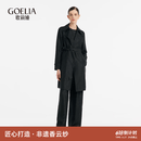 歌莉娅   香云纱风衣  1C3L6E610 00B黑色 2XL XXL