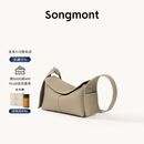 Songmont挂耳系列屋檐包mini设计师款头层牛皮通勤斜挎hobo包 风衣灰 现货