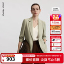 朗姿【Basic衣橱】律师系列气质职业通勤时尚百搭西装西服上衣 卡其绿色 L